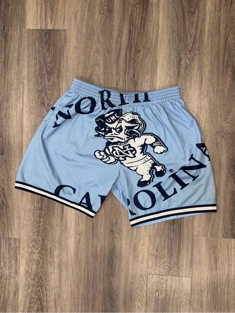 Mitchell & Ness UNC Carolina Graphic Blown Out Athletic Shorts